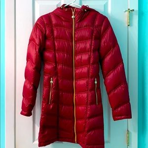 CALVIN KLEIN red puffer lightweight down coat XS